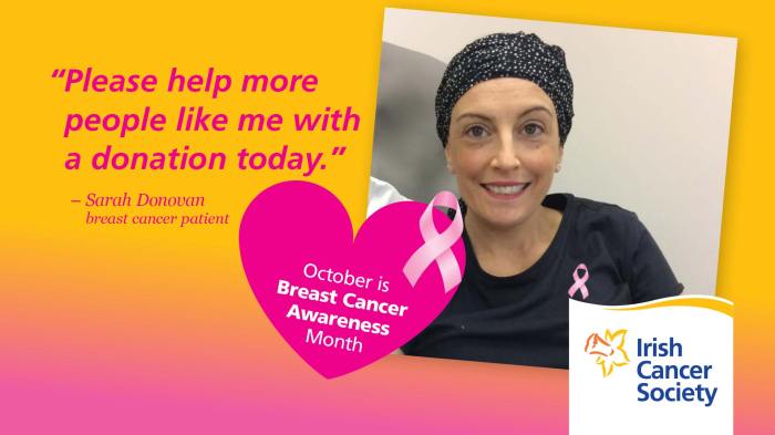Irish cancer society like pink ribbon support breast cancer patients