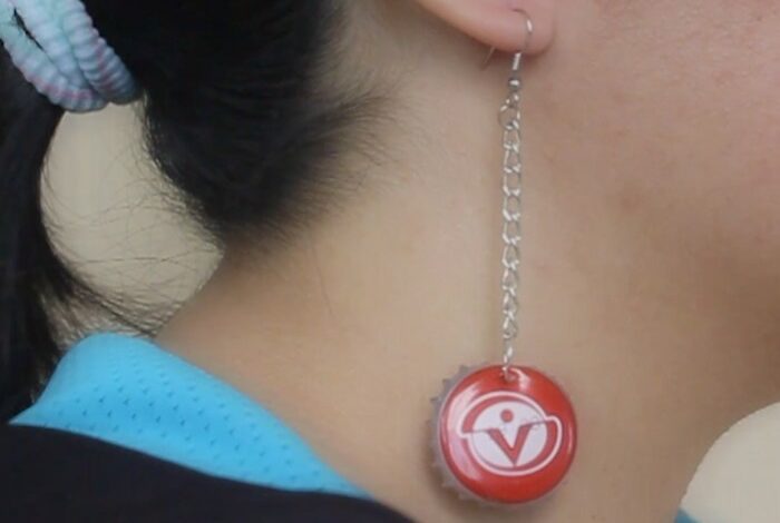 Diy bottle cap earrings