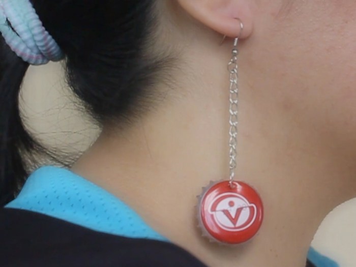 Diy bottle cap earrings