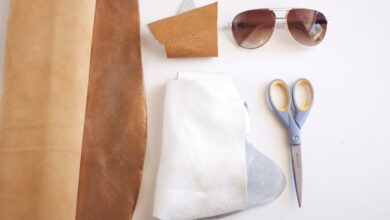 Leather sunglasses holder diy