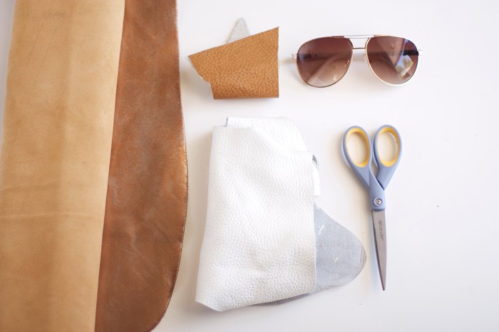 Leather sunglasses holder diy