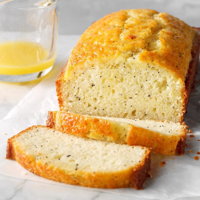 Poppy seed bread with orange glaze