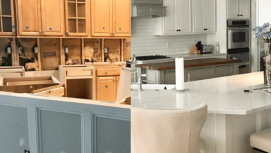 Cabinet before and after