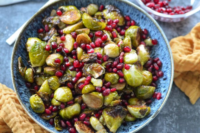 Sprouts parmesan roasted brussels garlic eatwell101 sides brussel vegetable vegetarian Citrus and pomegranate brussels sprouts
