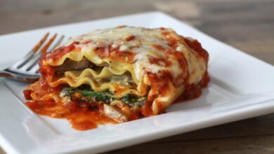 Meaty mushroom lasagna vegetarian friendly