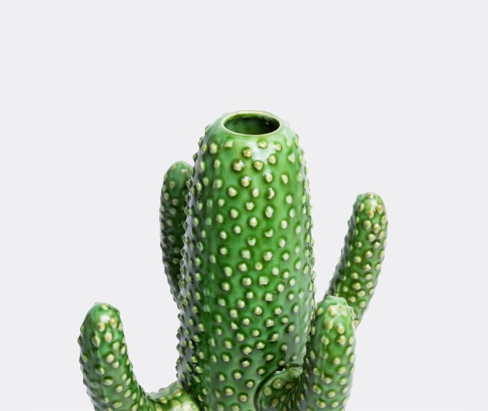 Clay cactus bud vase