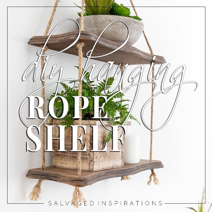 Easy hanging rope shelf