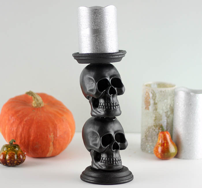 Skull candle holder diy