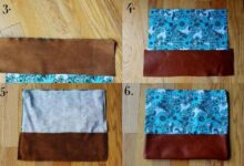 Mini cotton leather clutch diy