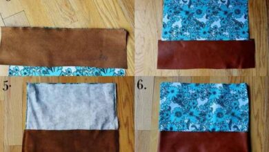 Mini cotton leather clutch diy