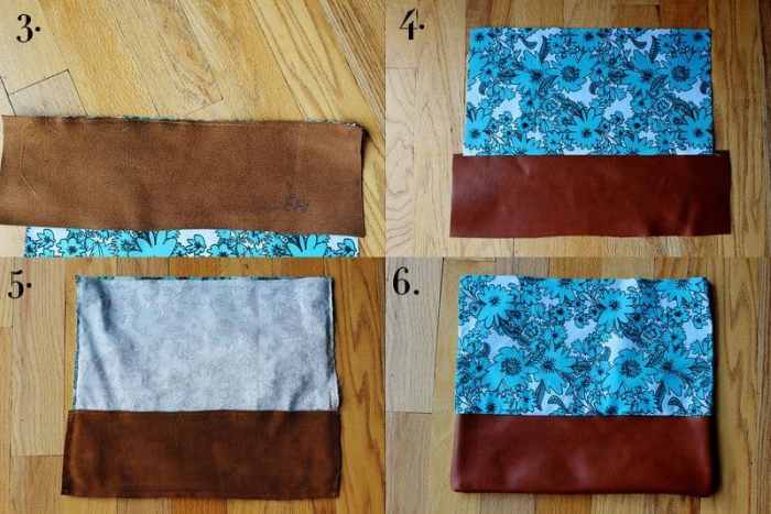 Mini cotton leather clutch diy