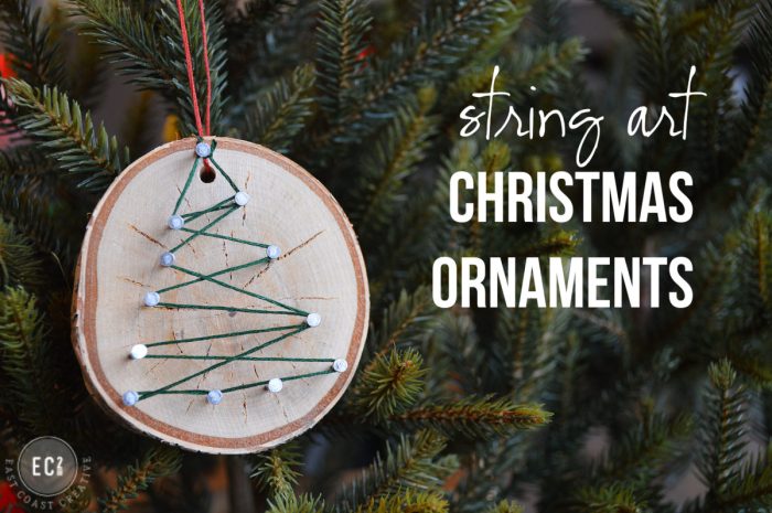 Diy string art ornaments