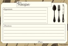 Diy recipe card box printable templates