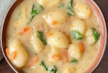 Gnocchi and vegetable soup