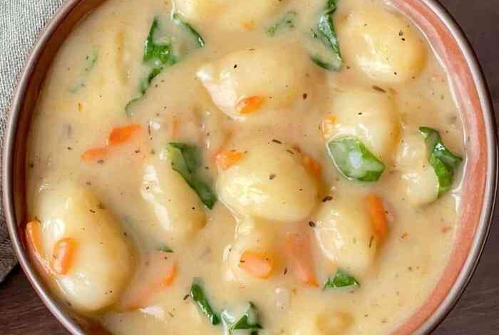 Gnocchi and vegetable soup