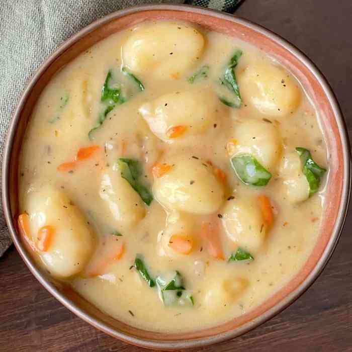 Gnocchi and vegetable soup