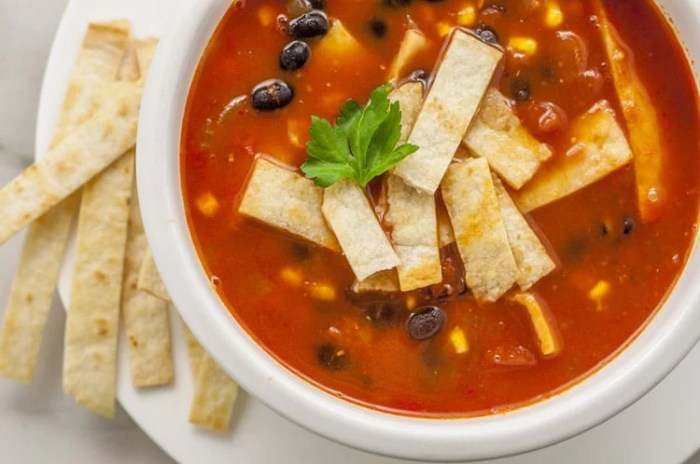 Easy vegetarian tortilla soup