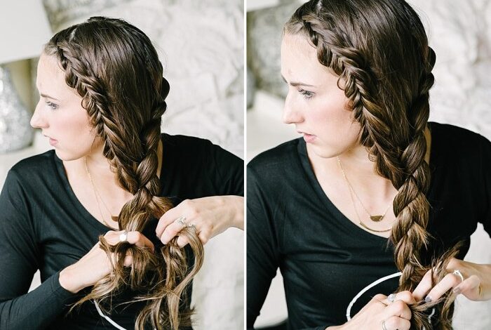 Two ways to style double braids