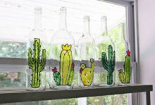 Diy faux stained glass bottles