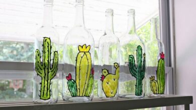 Diy faux stained glass bottles