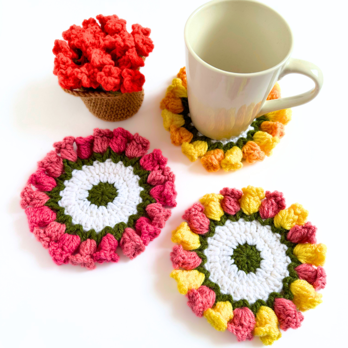 Crochet mason jar tumblers coasters
