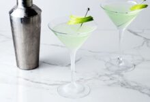 Green apple and pear chi chi cocktail