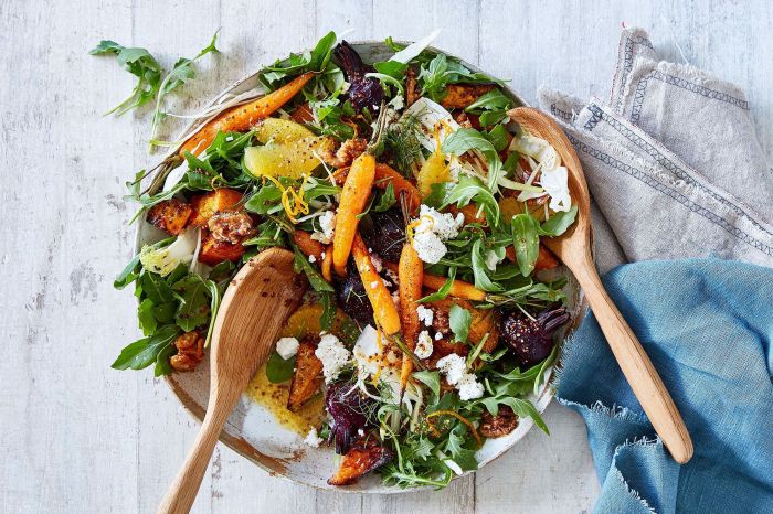 Autumn bliss salad with stuffing croutons