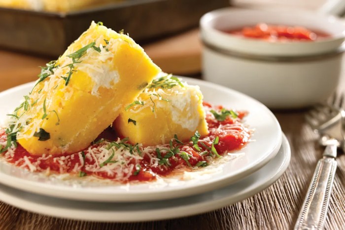 Baked polenta tomato salad