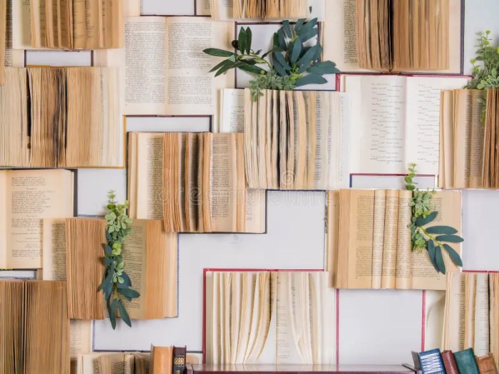 Open books accent wall