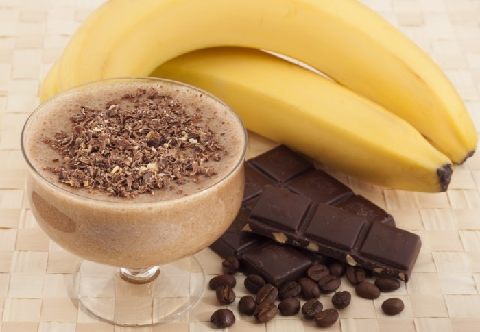 Healthy chocolate banana shake dairy free no added sugar