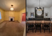 Hfhs house dining room before after