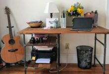 Copper pipe childs desk diy