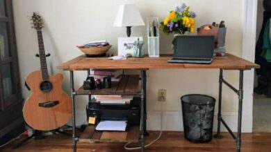 Copper pipe childs desk diy