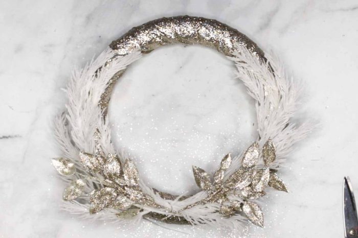 White gold holiday wreath diy