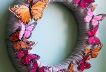 Feather butterfly wreath diy