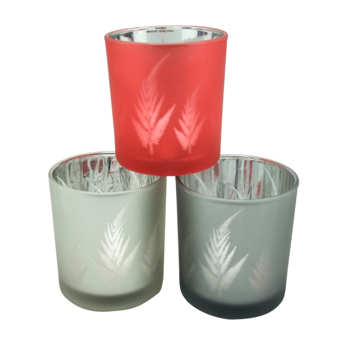 Frosted mason jar votives