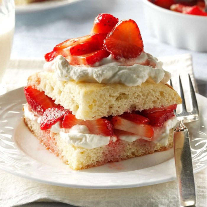 Sweet pickled strawberries shortcakes