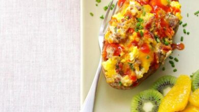 Breakfast twice baked potatoes