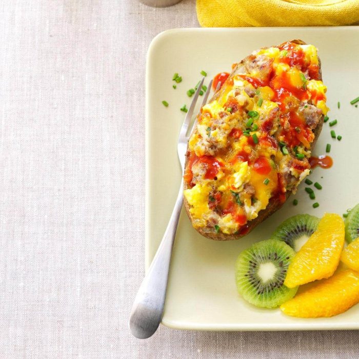 Breakfast twice baked potatoes