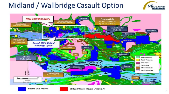 Midland and wallbridge commence drilling on the casault property