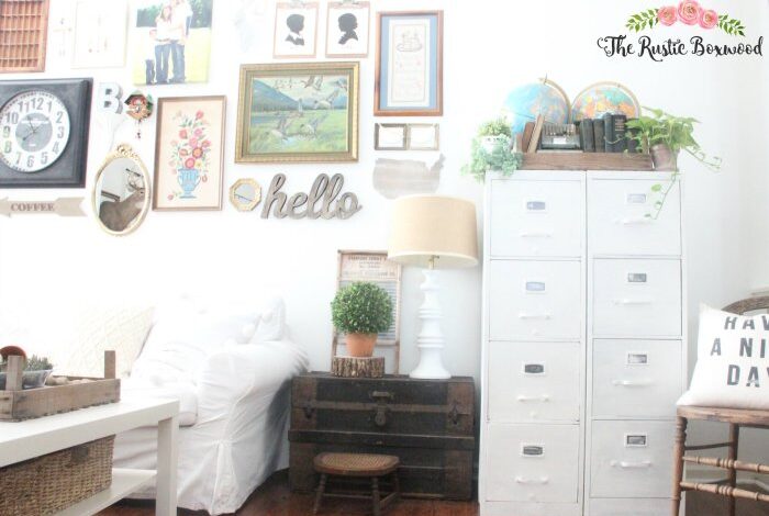 Metal file cabinet makeover