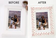 Try this washi tape mirror frame