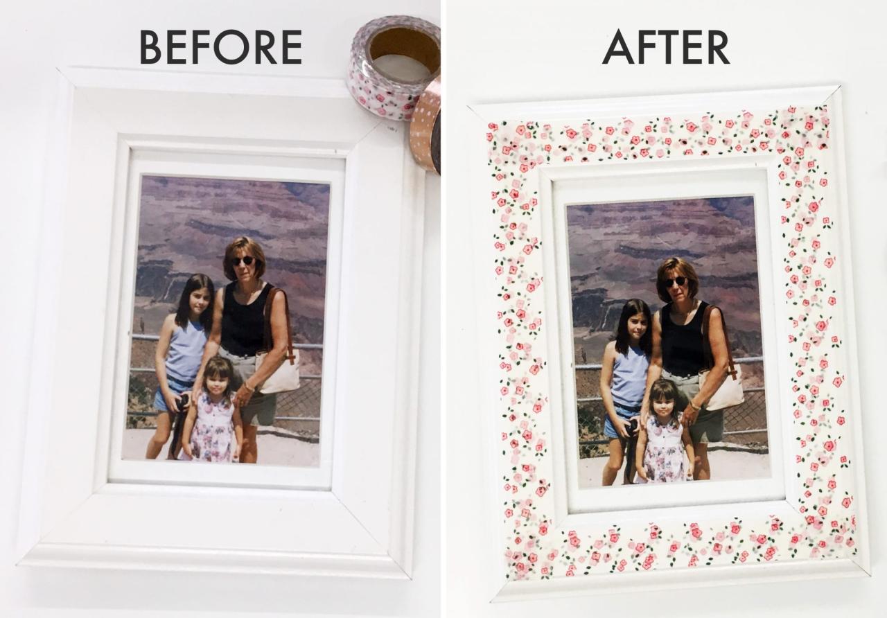 Choose board tape washi Try this washi tape mirror frame