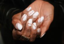 Use nail wraps to create a geometric nail design