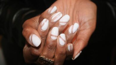 Use nail wraps to create a geometric nail design