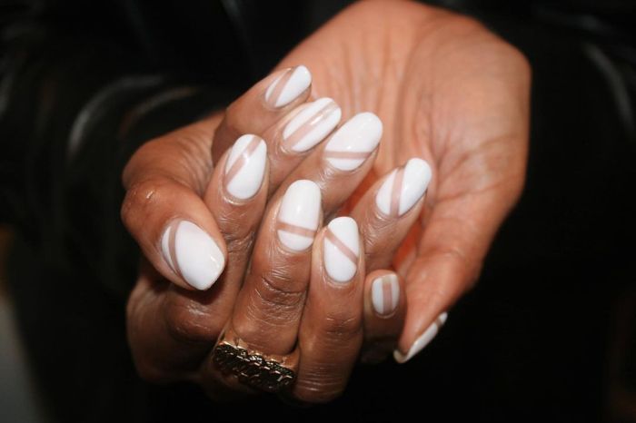 Use nail wraps to create a geometric nail design