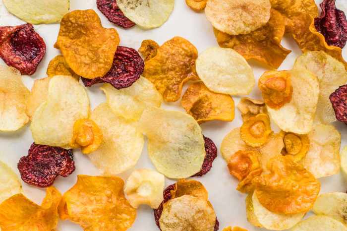 Homemade veggie chips with ranch dressing