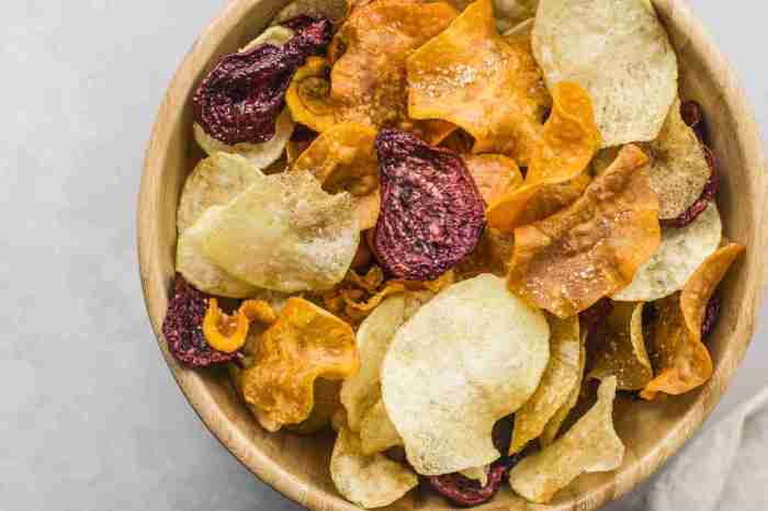 Homemade veggie chips with ranch dressing