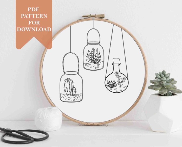 Cactus love embroidery download the pattern