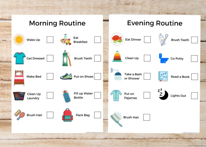 Elsies morning and night routines